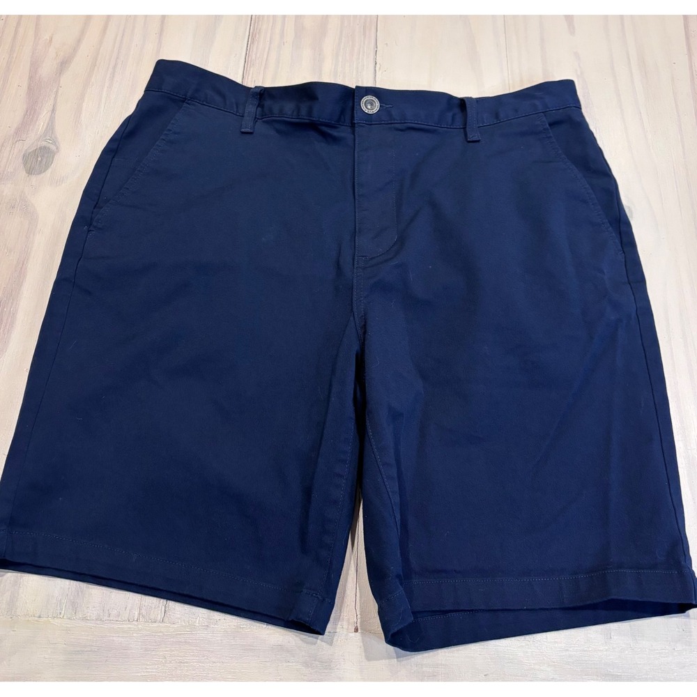 RVCA Mens Week-End Fit Navy Blue Chino Shorts SZ 38 Cotton Blend Stretch Casual